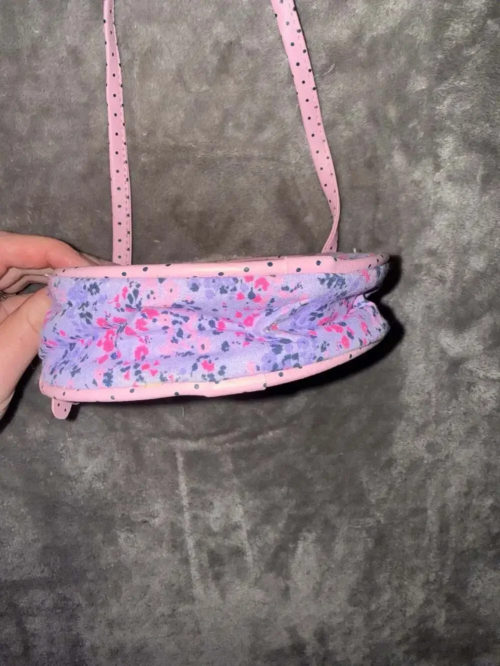 Laura Ashley Floral Smiley Face Round Crossbody Bag